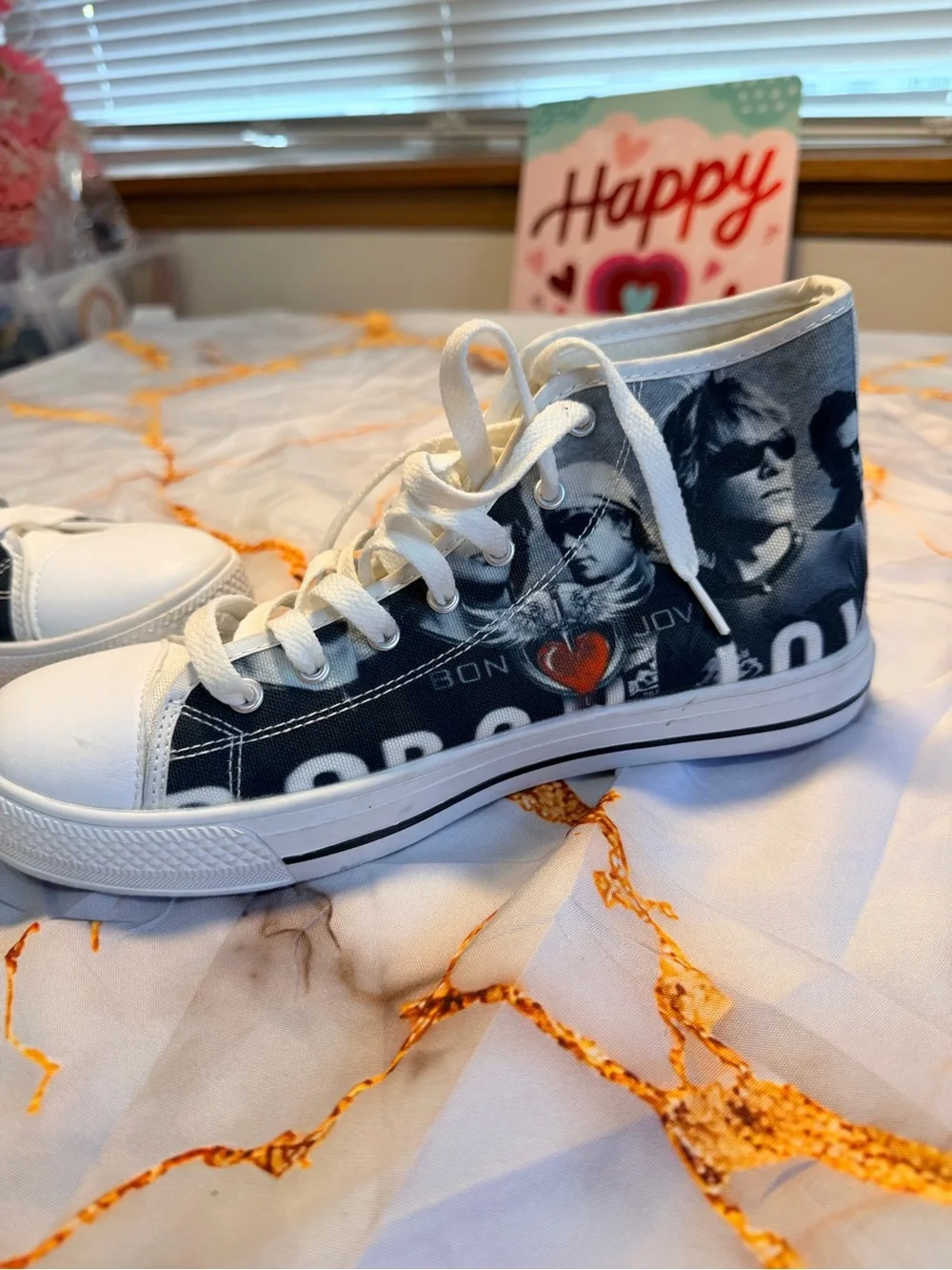 Bon Jovi high top sneakers size 8 women’s